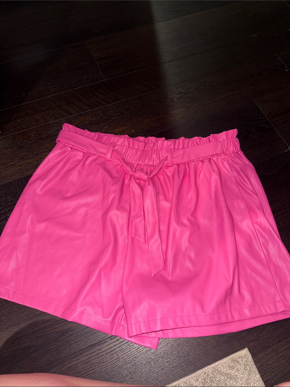Women’s High-Rise Pink Tie-Waist Shorts